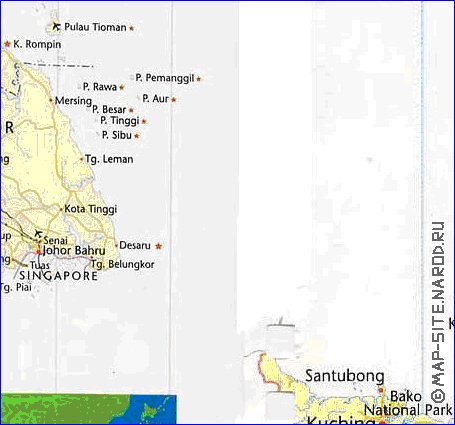 mapa de Malasia em ingles