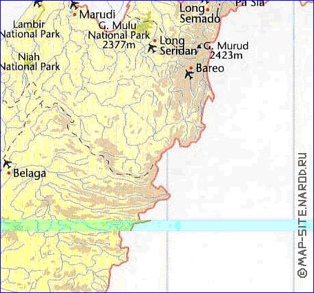 mapa de Malasia em ingles