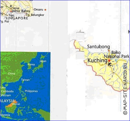 mapa de Malasia em ingles