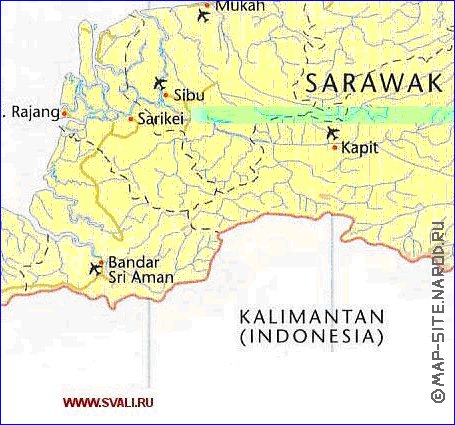 mapa de Malasia em ingles