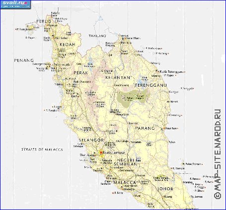 mapa de Malasia em ingles