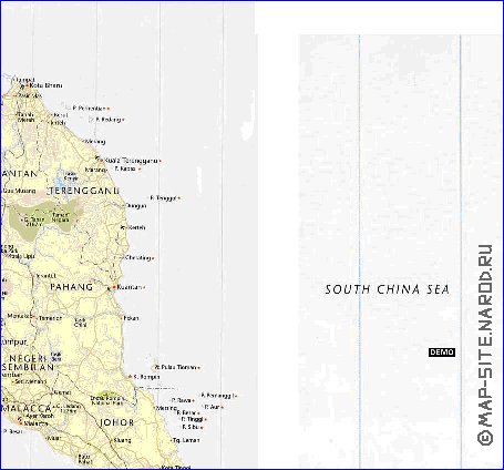 mapa de Malasia em ingles