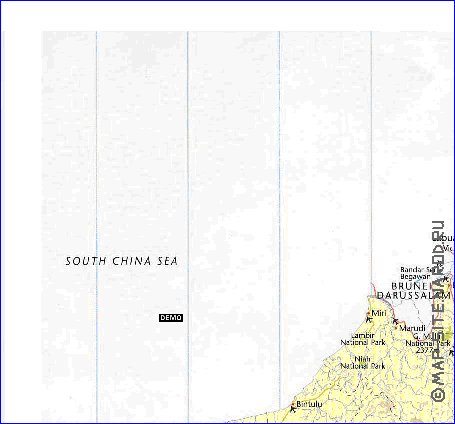 mapa de Malasia em ingles