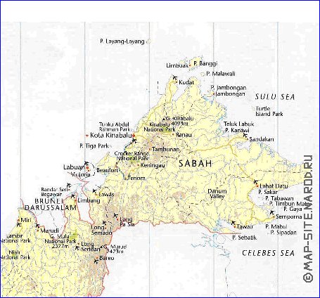 mapa de Malasia em ingles