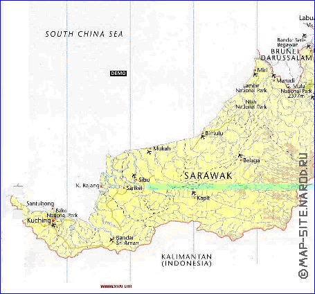 mapa de Malasia em ingles