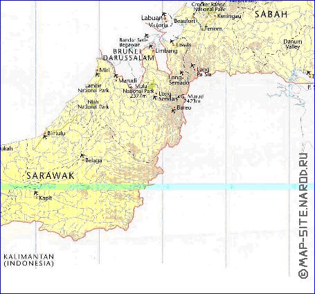 mapa de Malasia em ingles