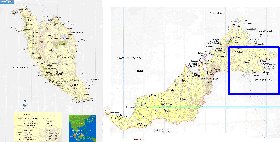 mapa de Malasia em ingles