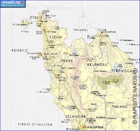 mapa de Malasia em ingles