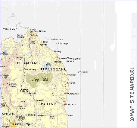 mapa de Malasia em ingles