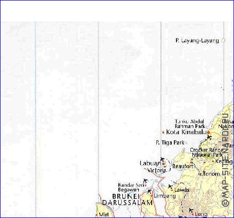 mapa de Malasia em ingles