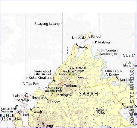 mapa de Malasia em ingles