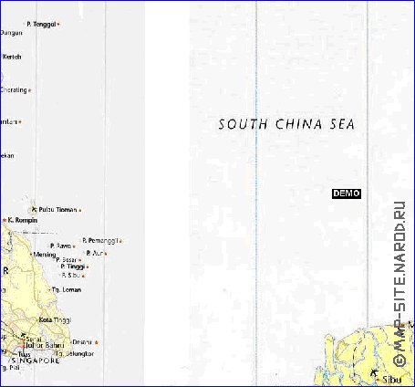 mapa de Malasia em ingles