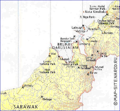 mapa de Malasia em ingles