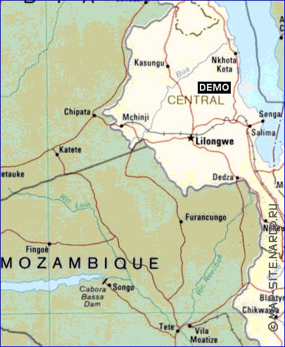 mapa de Malawi