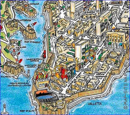 carte de Malte en anglais