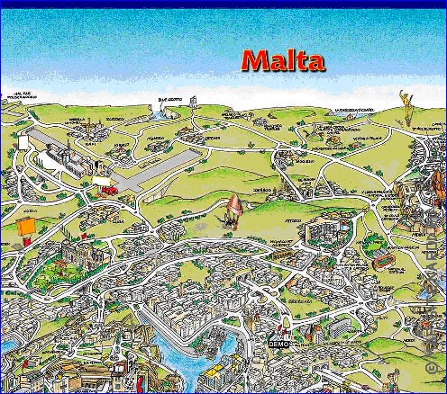 mapa de Malta em ingles