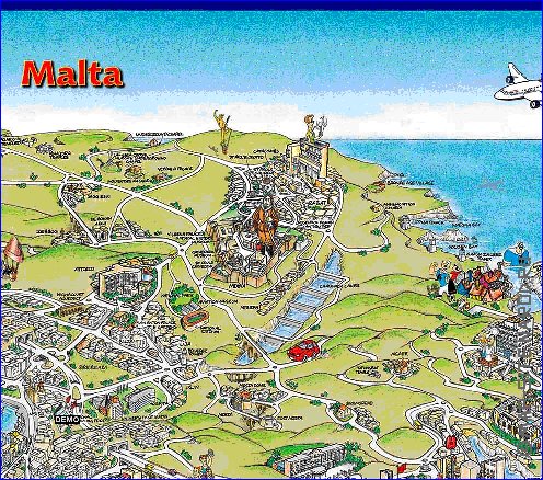 carte de Malte en anglais