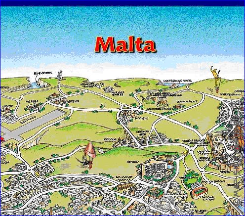 mapa de Malta em ingles