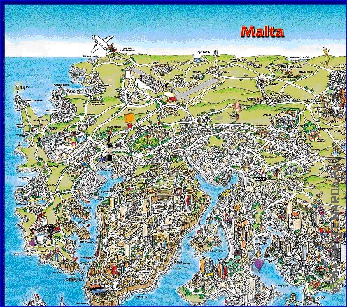 carte de Malte en anglais