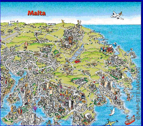 mapa de Malta em ingles