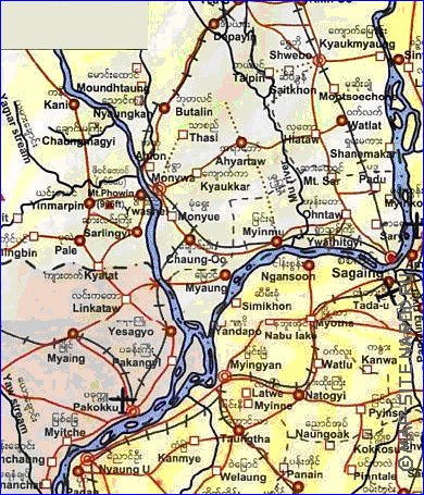 mapa de  provincia Mandalay