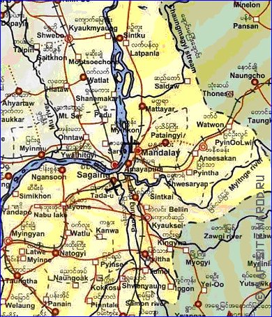 carte de  la province Mandalay