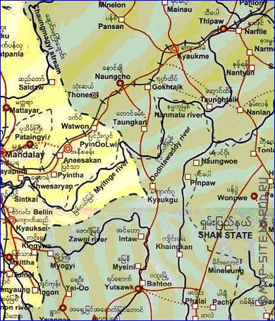 carte de  la province Mandalay