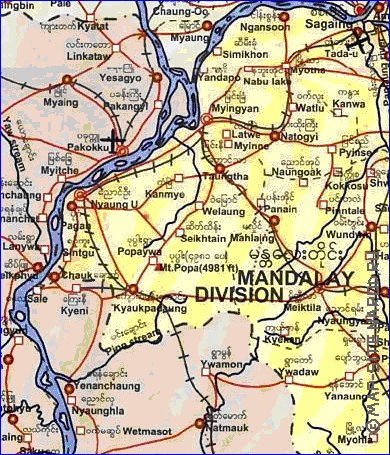 carte de  la province Mandalay