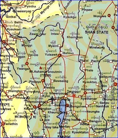 mapa de  provincia Mandalay