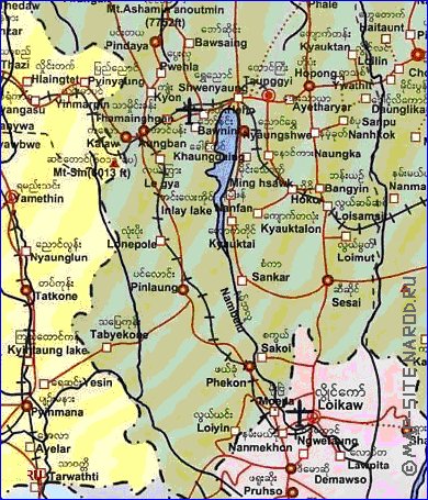 carte de  la province Mandalay