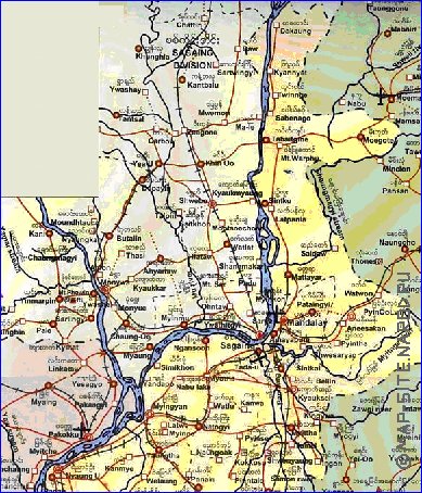 mapa de  provincia Mandalay