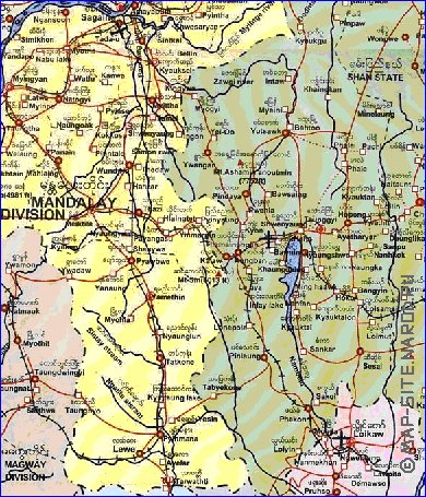 mapa de  provincia Mandalay