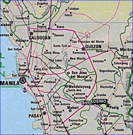 mapa de Manila em ingles