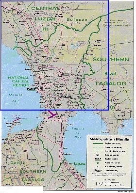 carte de Manille en anglais