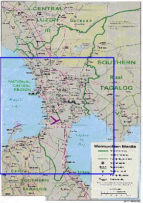 carte de Manille en anglais