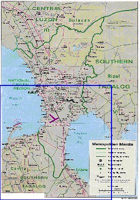 carte de Manille en anglais