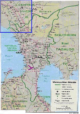 mapa de Manila em ingles