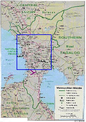 mapa de Manila em ingles