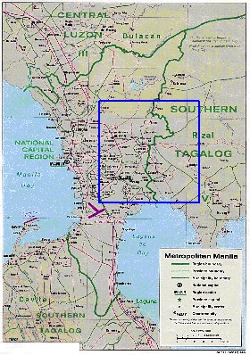 carte de Manille en anglais