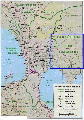 carte de Manille en anglais