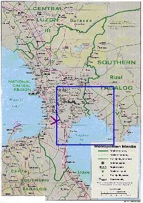 mapa de Manila em ingles