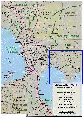 mapa de Manila em ingles