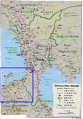 carte de Manille en anglais