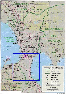 carte de Manille en anglais