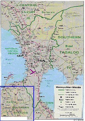 carte de Manille en anglais