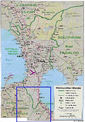 carte de Manille en anglais