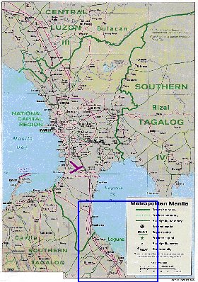 carte de Manille en anglais