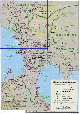 carte de Manille en anglais