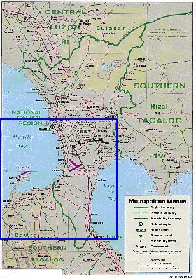 mapa de Manila em ingles