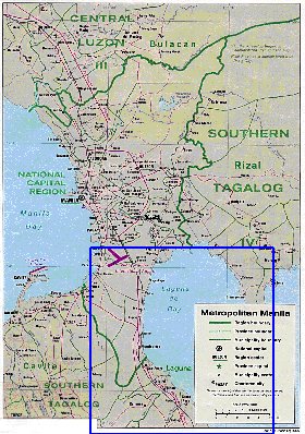 carte de Manille en anglais